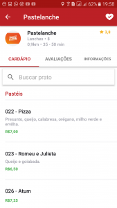 Comida na palma da mao