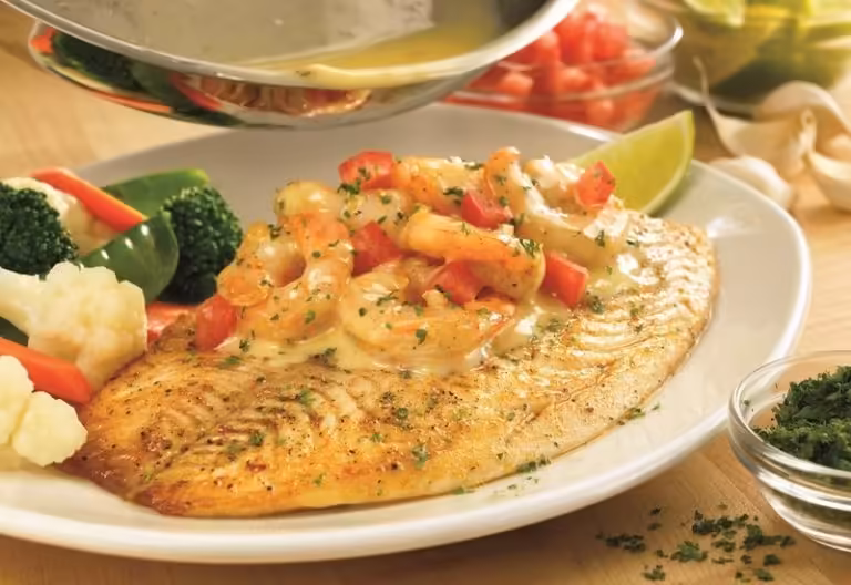 Grilled Fish & Shrimp Scampi Outback