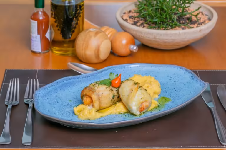 File de peixe a role no azeite trufado